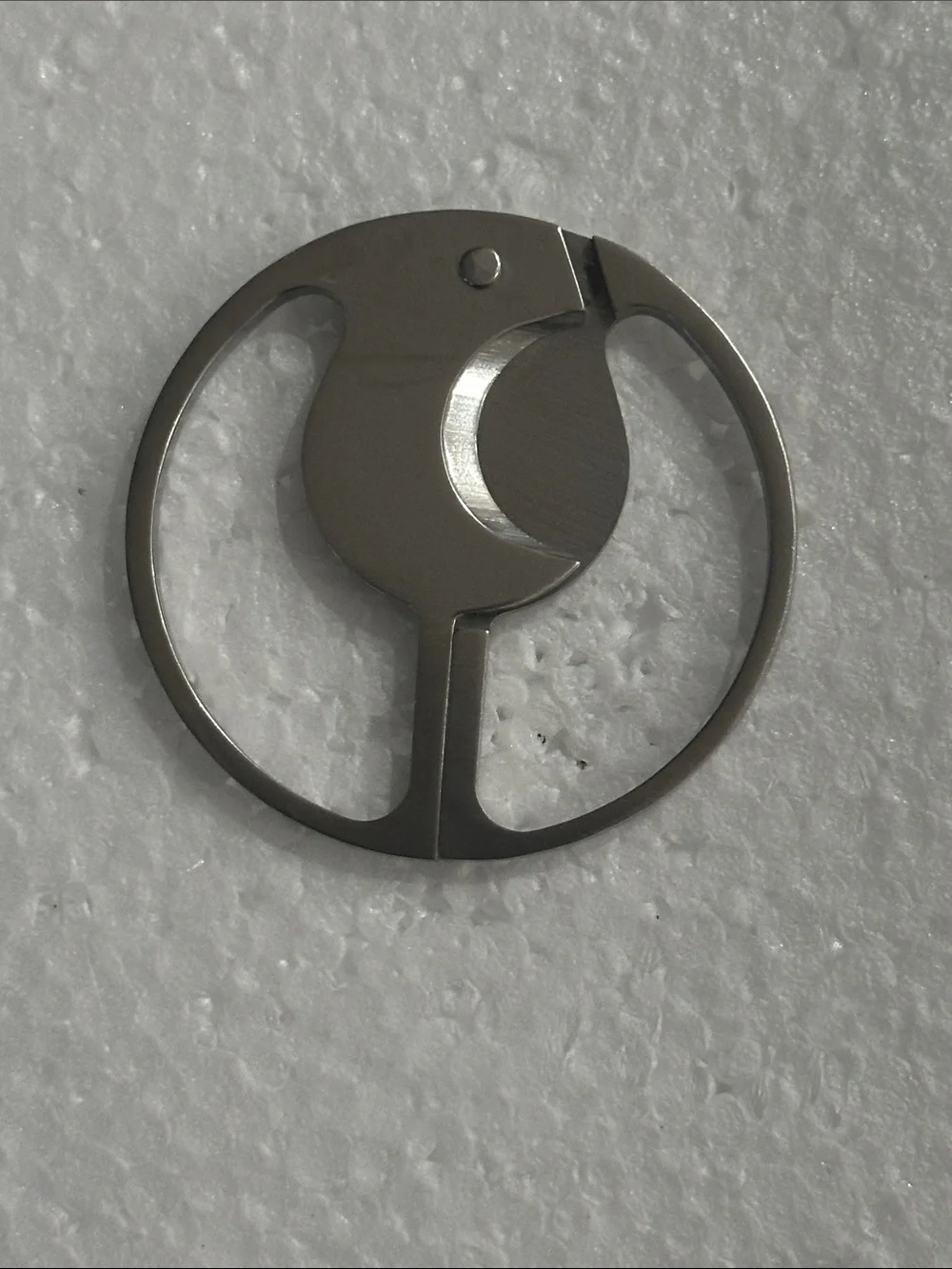 Stainless Silver Metal Cigar Cutter - Crescent Design